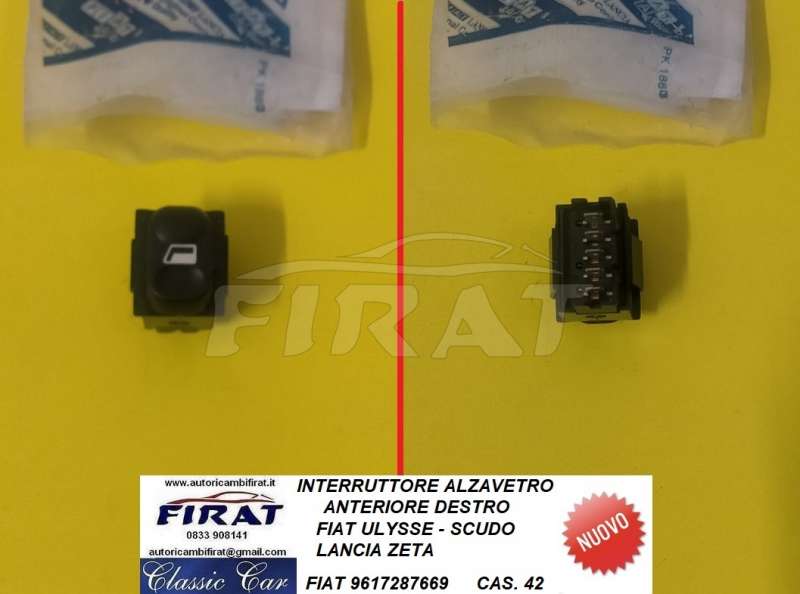 INTERRUTTORE ALZAVETRO FIAT ULYSSE-SCUDO-ZETA DX (9817287669)